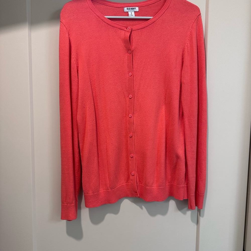 Old Navy Coral Button-Up Cardigan